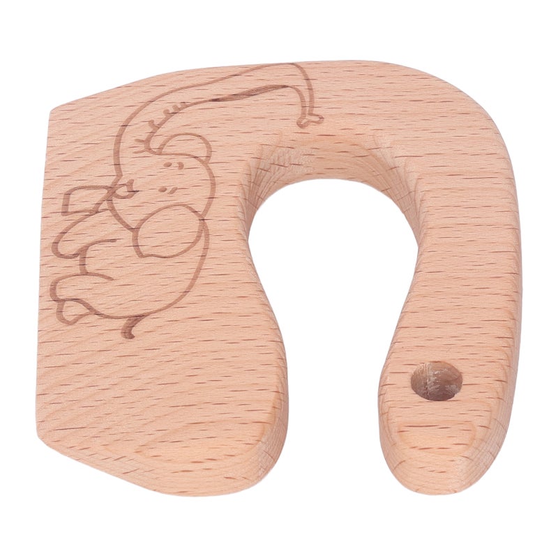 Wooden Kids Knife Fruits Vegetables Bread Chopper Children Outdoor Kitchen Cutting Cooking Toy Elephant - Image 1