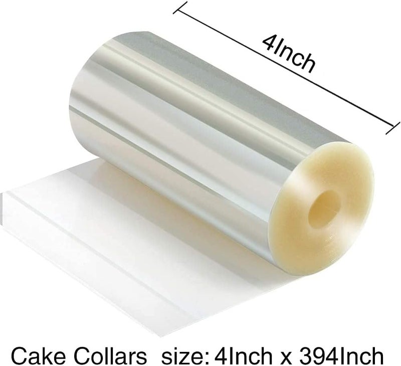 WAFJAMF تزيين الكعك، أشرطة كعك 4 × 394 بوصة، لفائف أسيتات، شرائط كعك شفافة، لفائف كعك شفافة، أوراق أسيتات كعكة الموس لتزيين كعكة الشوكولاتة - Image 2