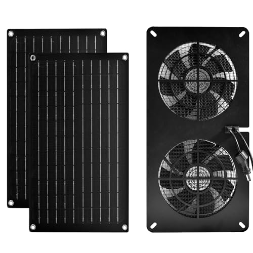 DC HOUSE 20W Solar Powered Exhaust Fan for Chicken Coops Greenhouses Sheds Pet Houses and Windows Waterproof and Easy Plug and Play Installation Max Applicable Space 880ft3 25 m3 - Image 1