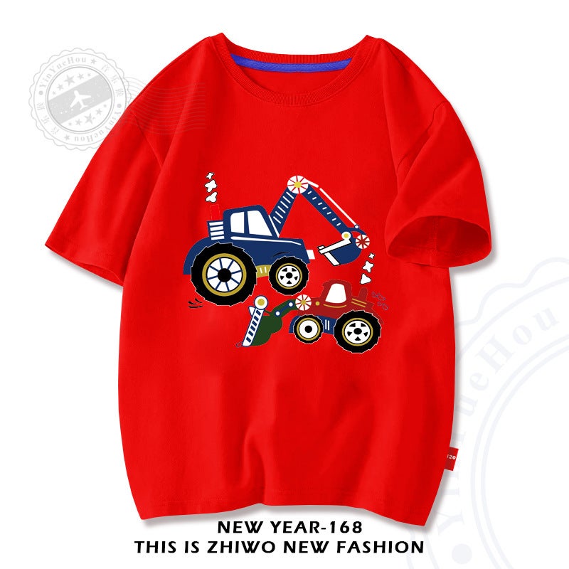 Boys Summer Short Sleeve T-Shirt Children'S Cotton Cartoon Half Sleeve Boys Loose Casual Bottoming Shirt 3 - Image 2
