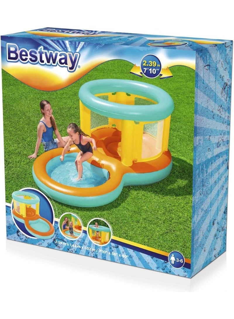 بست واي بيست واي Bestway جامبتوبيا – نطاطة أطفال قابلة للنفخ مع بركة لعب / مسبح 2 في 1 – ألعاب مائية هوائية – مقاس 239 × 142 × 102 سم – موديل 52385 - Image 2