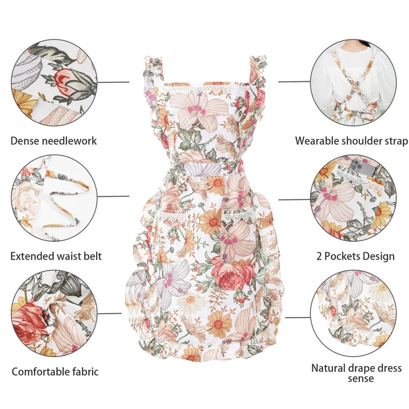 Aoomzoon Funny Aprons for Women with Pockets, Kitchen Cooking Grilling Bbq Cute Chef Apron, Mothers Day Birthday Gifts for Women (Green/Leaf) - Image 4