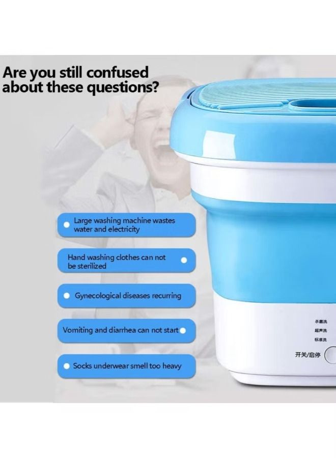 Mini Portable Foldable Underwear Washing Machine, Lightweight Automatic Foldable Washing Machine with Timer, Touch Screen for Camping Travel Apartment Self Driving  - Image 2