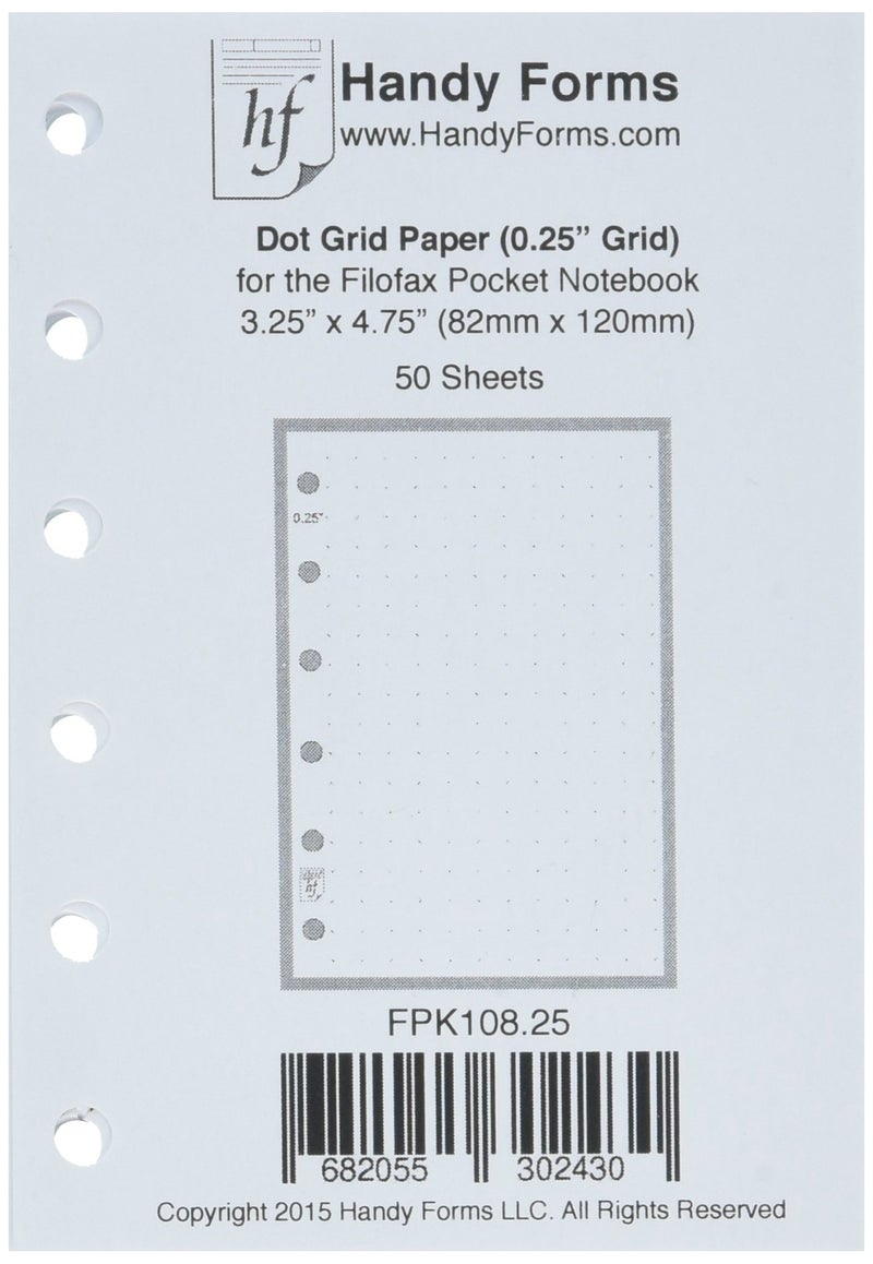 Handy Forms Pocket Size 1/4" Dot Grid Paper Refill, Sized and Punched for Pocket Notebook (3.25" x 4.75") - Image 4