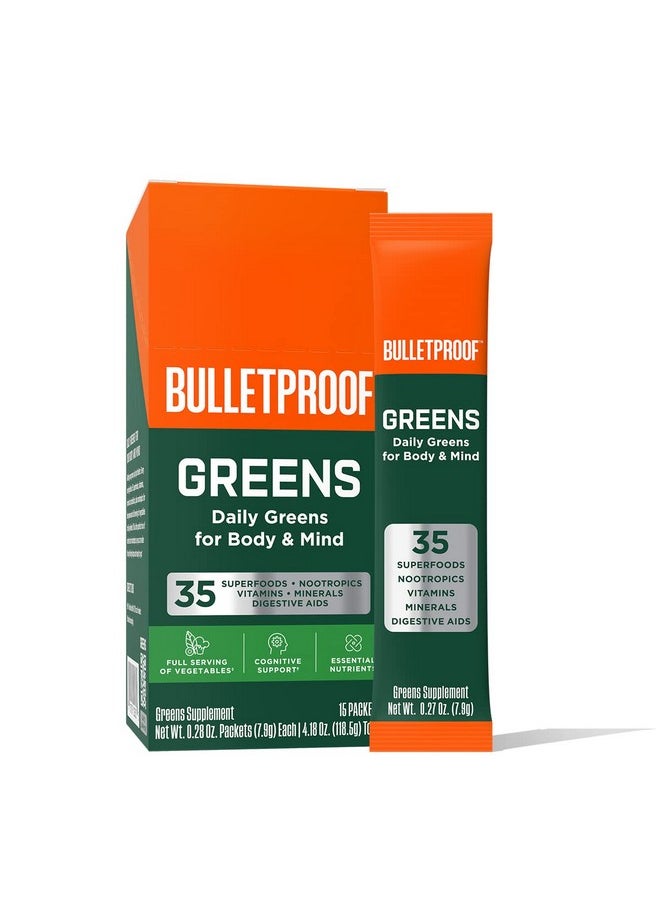 Bulletproof Greens Packets 15 Count Daily Greens Powder With Superfoods And Nootropics  - Image 1