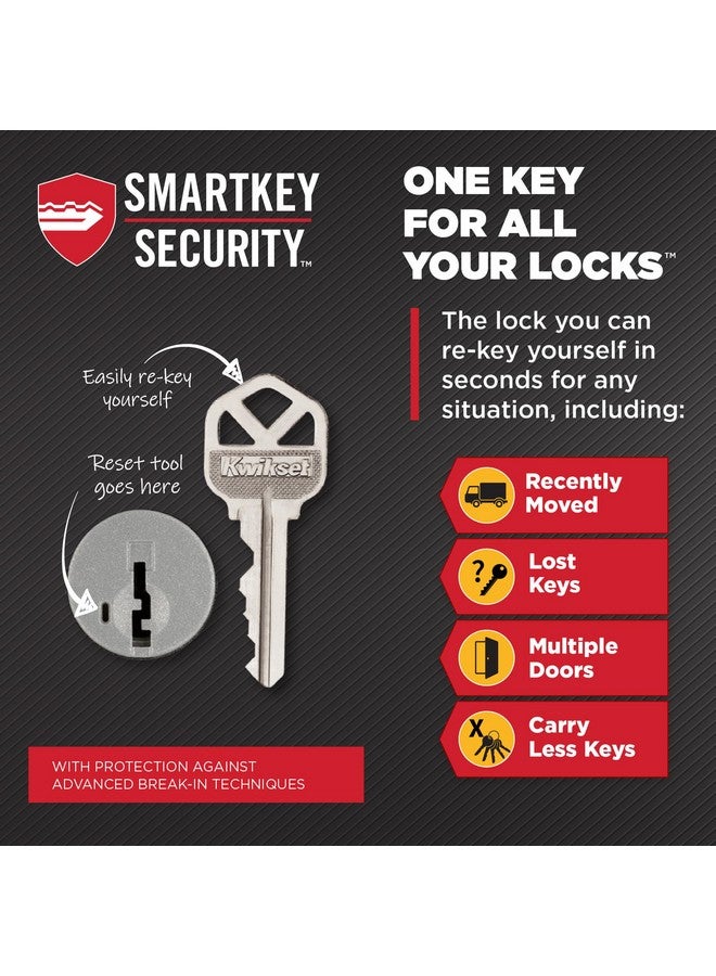 كويكسيت مقبض باب مدخل Kwikset Pismo مع قفل ومفتاح، مقبض خارجي آمن بمفتاح، للمدخل الأمامي وغرفة النوم، أسود غير لامع، مقاوم للكسر، SmartKey Rekey Security وMicroban - Image 4