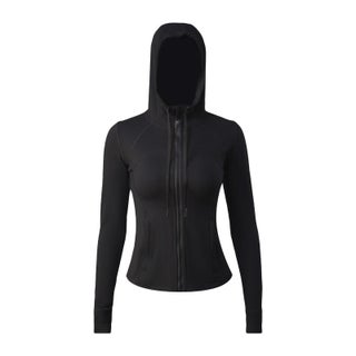 Yoga clothes double-sided brushed womens sports hooded jacket womens high elastic zipper jacket cardigan slim fit nude Black 033 hoodie - pzsku/Z2023A7FD3AA9007F96BDZ/45/1750431671/49e2aff2-e314-438e-89c9-f70849262b5b