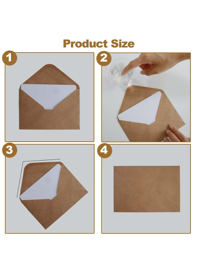 100 ظرف A6 مقاس 10.5×15.5 سم - ظروف فاخرة بختم رطب، غطاء V، لحفلات الزفاف والبطاقات والمناسبات الرسمية - أبيض كلاسيكي - Image 4