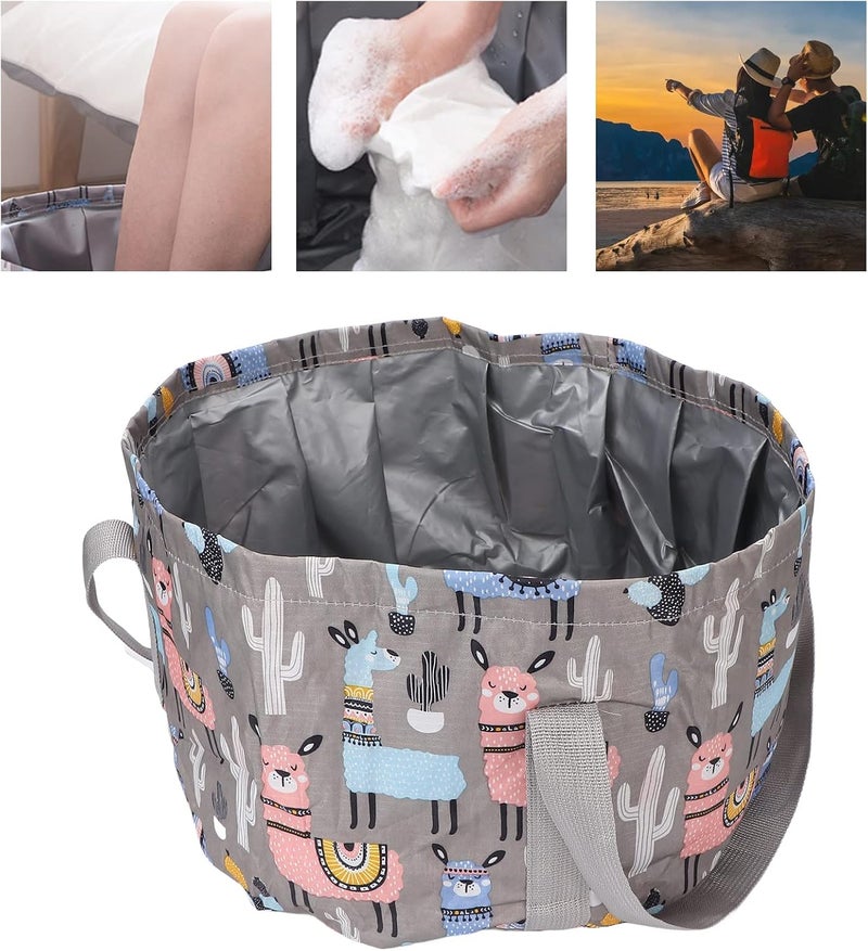 ويوبلز حوض استحمام لنقع القدمين، حوض استحمام محمول قابل للطي سعة 21 لترًا، مناسب للاستحمام في الهواء الطلق والتخييم والسفر (لون رمادي) - Image 4