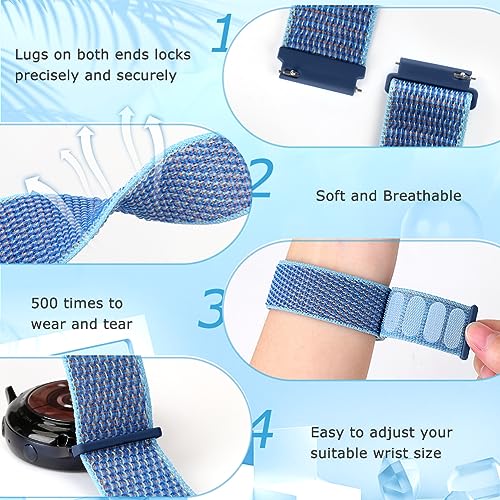 AVOD 22mm Nylon Quick Release Watch Band Compatible with Samsung Galaxy Watch 3 45mm/Gear S3 Frontier/Garmin Venu 4 45mm/3 45mm/2/Vivoactive 4/Forerunner 570(47mm)/255/265/Amazfit Helio/Bip 6/5/Balance 2 - Image 5