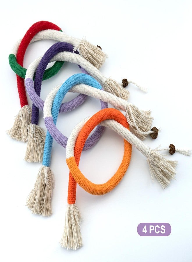 Quacc 4 PCS Cat Chew Toy Bite Ropes with Natural Gall Fruit, Colorful Kitten Chew Rope Interactive Cat Toy Sturdy Chewing Ropes for Cat Teeth Cleaning Stress Release - 27.6" - Image 2