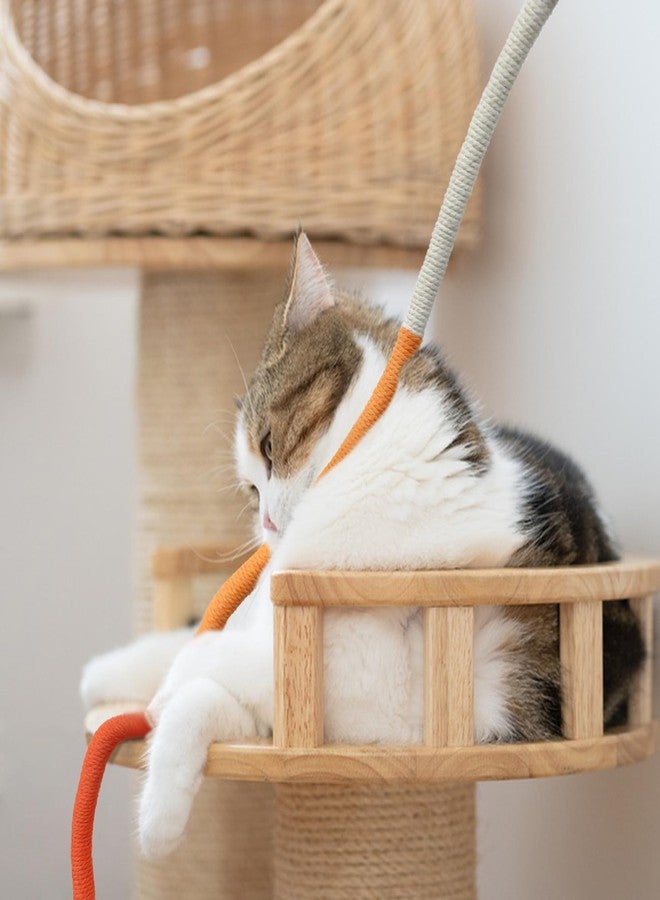 Quacc 4 PCS Cat Chew Toy Bite Ropes with Natural Gall Fruit, Colorful Kitten Chew Rope Interactive Cat Toy Sturdy Chewing Ropes for Cat Teeth Cleaning Stress Release - 27.6" - Image 5