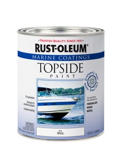 RUST-OLEUM Rust-Oleum 206999 Marine Topside Enamel Paint, Gloss White, 1-Quart, 32 Fl Oz (Pack of 1)  - Image 1