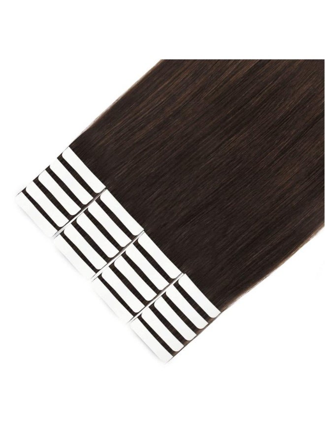 20 Piece Human Hair Extension Dark Brown 50g Tape In Human Hair Extension Premium 100% Human Hair With Invisible Tape Attached Semi Permanent Hair Extensions - Image 2