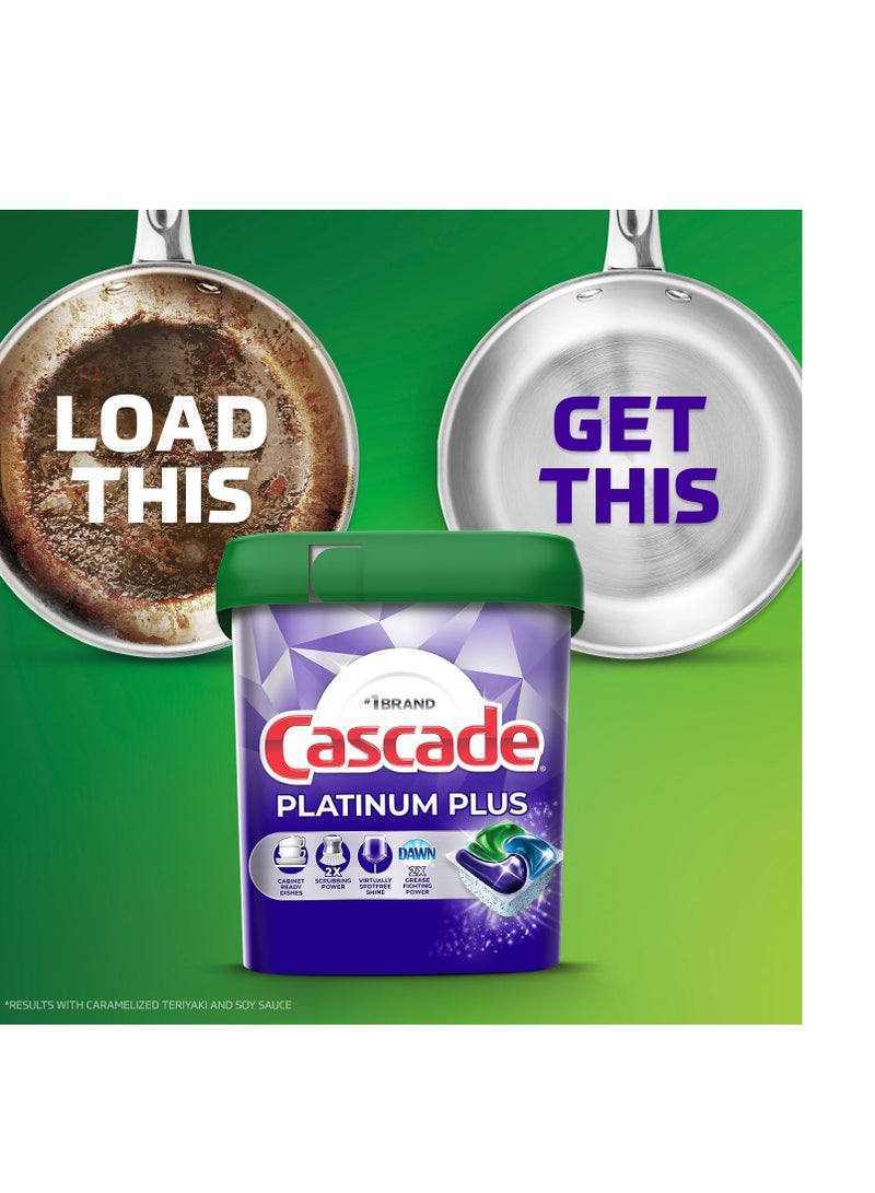 Cascade Cascade Platinum Plus ActionPacs Dishwasher Detergent pods, Mountain, 62 Count  - Image 5