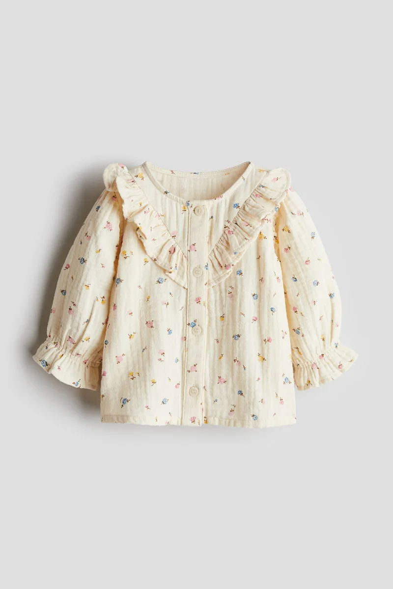 H&M Flounce-detail cotton blouse