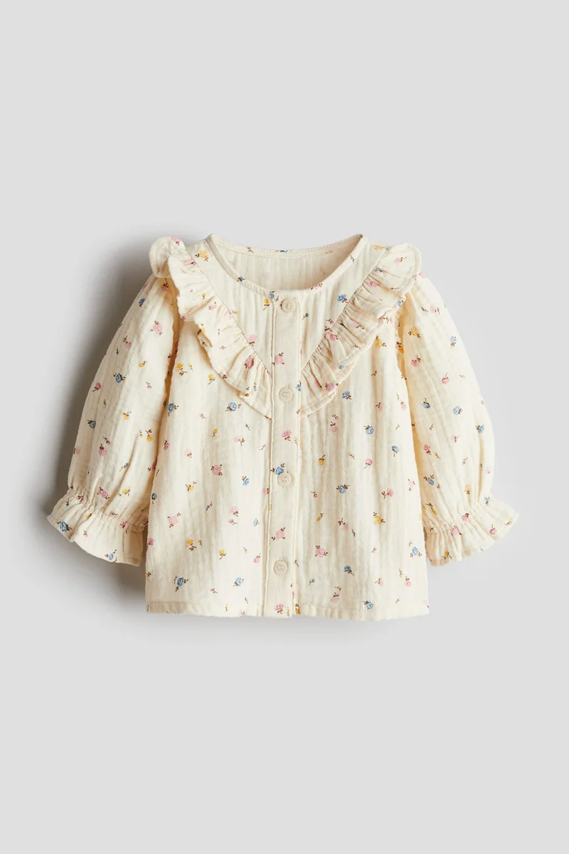 H&M Flounce-detail cotton blouse