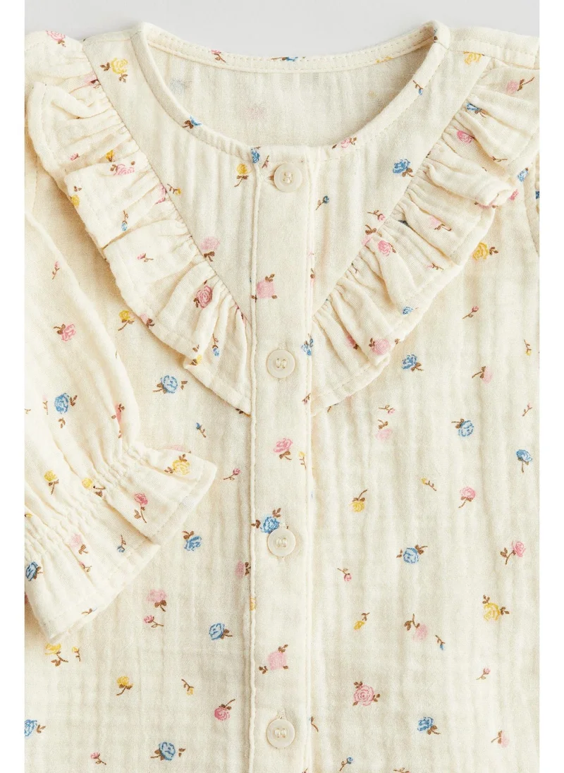 H&M Flounce-detail cotton blouse