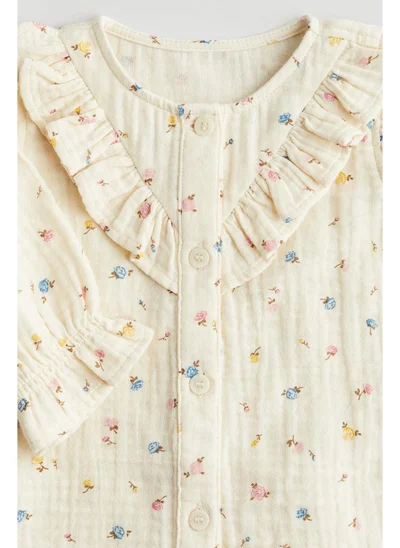 H&M Flounce-detail cotton blouse