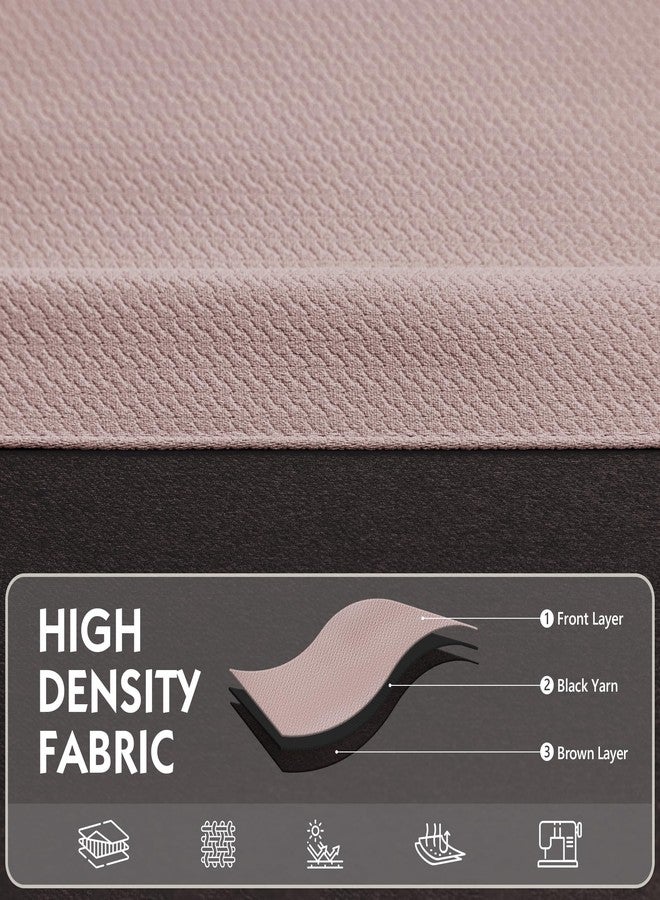 FMFUNCTEX 100% Blackout Curtains for Bedroom, Blush Pink Curtains 84 Inches Long Textured Thermal Insulated Curtains for Living Room Drapes, Black Out Drapery Grommet Room Darkening 2 Panels - Image 5