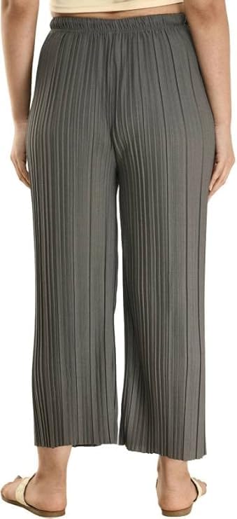 KBNBJ Women's Lycra Palazzo Pants, Stretchable & Comfortable, Free Size (in, Alpha, XL, Regular, Brown/Grey) - Image 5