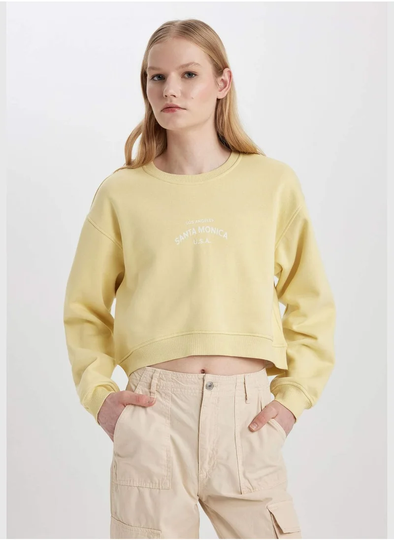 DeFacto Boxy Fit Long Sleeve Sweatshirt