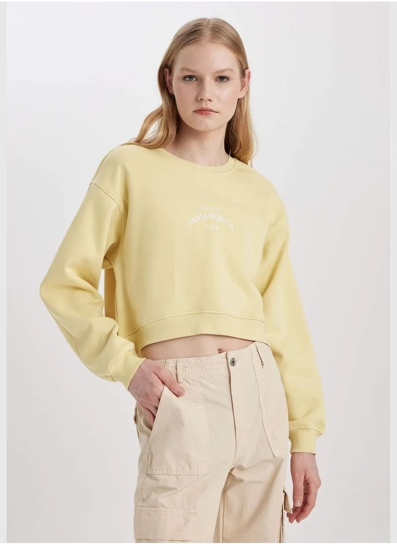 DeFacto Boxy Fit Long Sleeve Sweatshirt