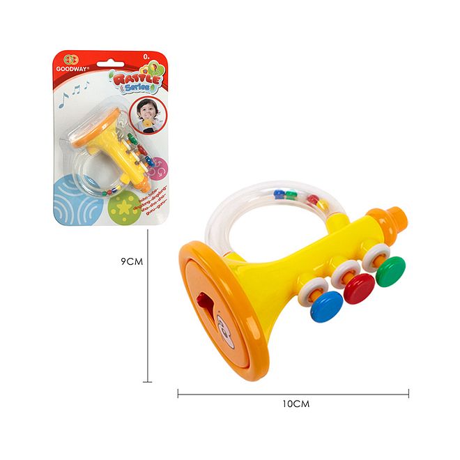 Goodway Baby Toys Baby Rattle Trumpet - Yellow - Image 2
