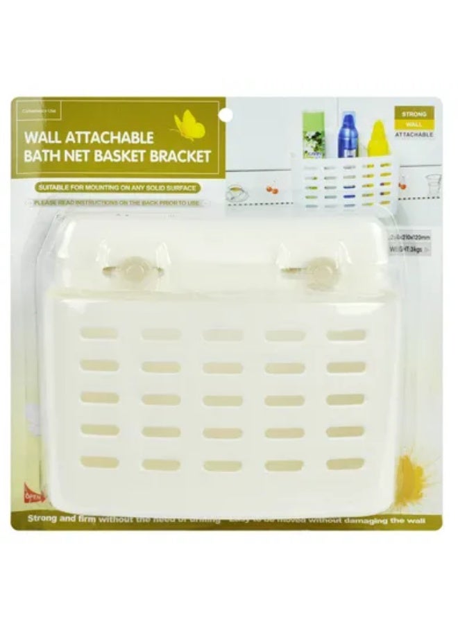 بروماس سلة حمام قابلة للتثبيت على الحائط مع خطافات شفط