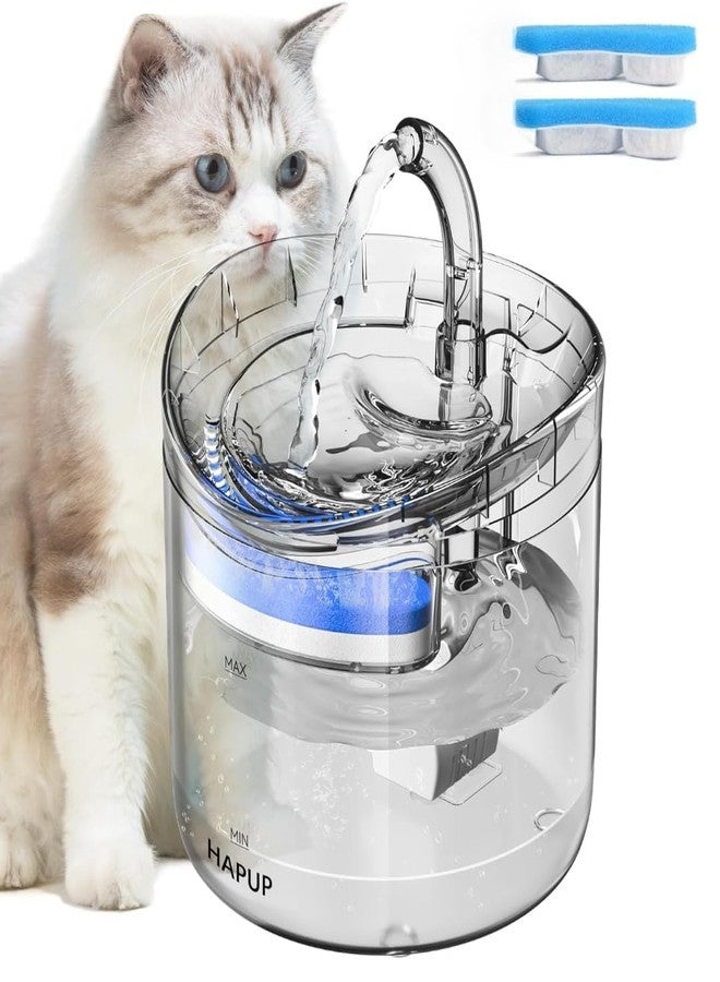 AONBOY Cat Water Fountain Blue Flower Cat Fountain Cute Small Pet Water Fountain - for Kitten&Kitty& Small Dogs - 2L - Image 1