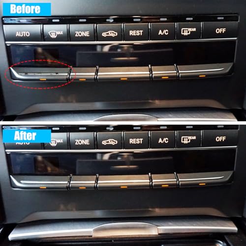 Jaronx Compatible with Mercedes Benz AC Button Trim E Class W212, Temperature Climate Control Button Sliver Chrome Trim for E Class W212 E63 AMG E250 E350 E400 E550 2010-2017(Polished) - Image 2