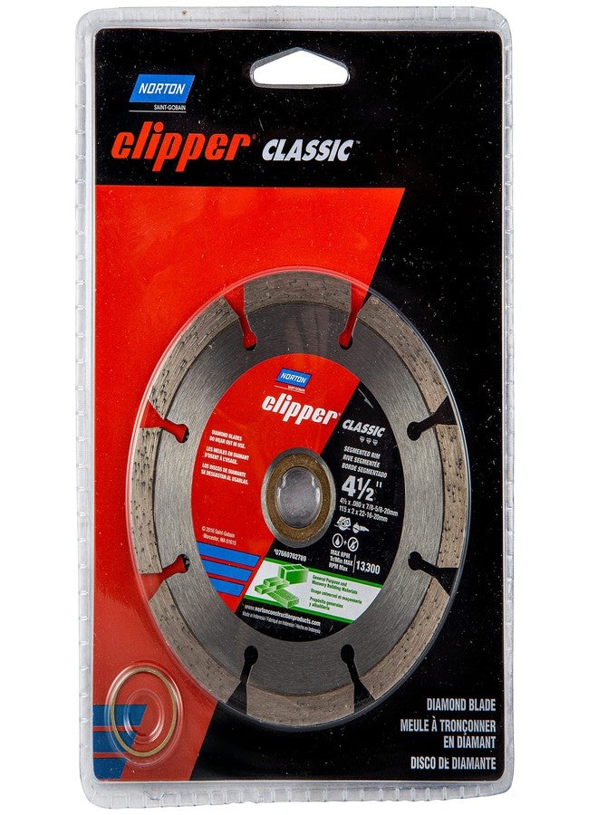Norton Cut Off Wheel Tile Saw Blade, Clipper Classic Diamond Cutting Wheel, Segmented Rim Cut-Off Type 01, 4.5" Diamond High-Speed Cutting Disc for Tile, Pack of 1 - Image 2