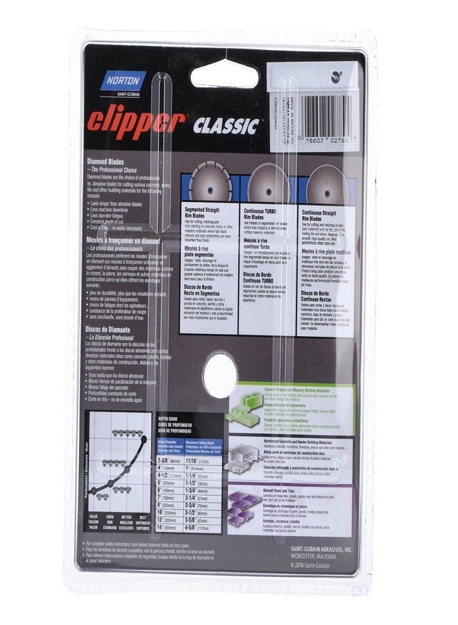 Norton Cut Off Wheel Tile Saw Blade, Clipper Classic Diamond Cutting Wheel, Segmented Rim Cut-Off Type 01, 4.5" Diamond High-Speed Cutting Disc for Tile, Pack of 1 - Image 3