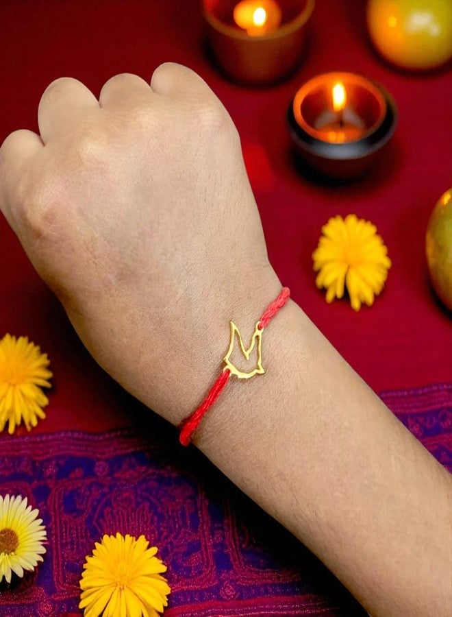 LBV 925 Silver Gold Plated Horse Rakhi For Brothers | Kids | Toddlers | Raksha Bandhan Rakhi/Bracelet | Handcraft | Handmade | Modern Twist | Traditional Desighner Rakhis For Gift | With Bottle of Ganga jal-Roli-Chawal - Image 2