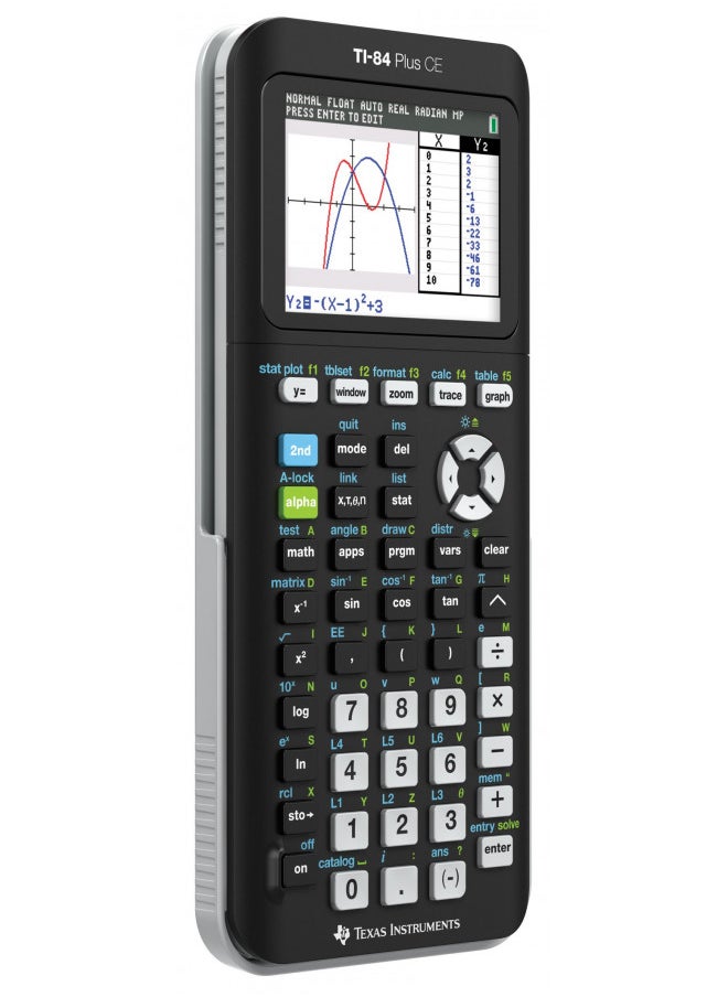 TEXAS INSTRUMENTS - Texas Instruments TI-84 PLUS CE Graphing Calculator, Black (Frustration-Free Packaging) (84PLCE/PWB/2L1/A) - Image 1