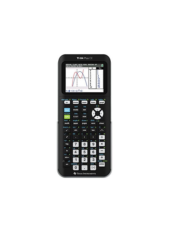 TEXAS INSTRUMENTS - Texas Instruments TI-84 PLUS CE Graphing Calculator, Black (Frustration-Free Packaging) (84PLCE/PWB/2L1/A) - Image 1