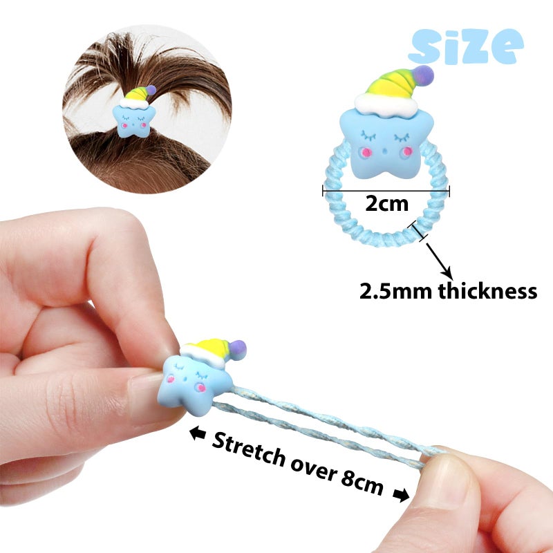 WillingTee 80Pcs Baby Hair Ties for Girls,Cute Small Hair Ties for Thin Hair,40 Pairs Ponytail Holders Elastic Hair Rubber Bands Hair Accessories for baby girls infant toddler kids - Image 3