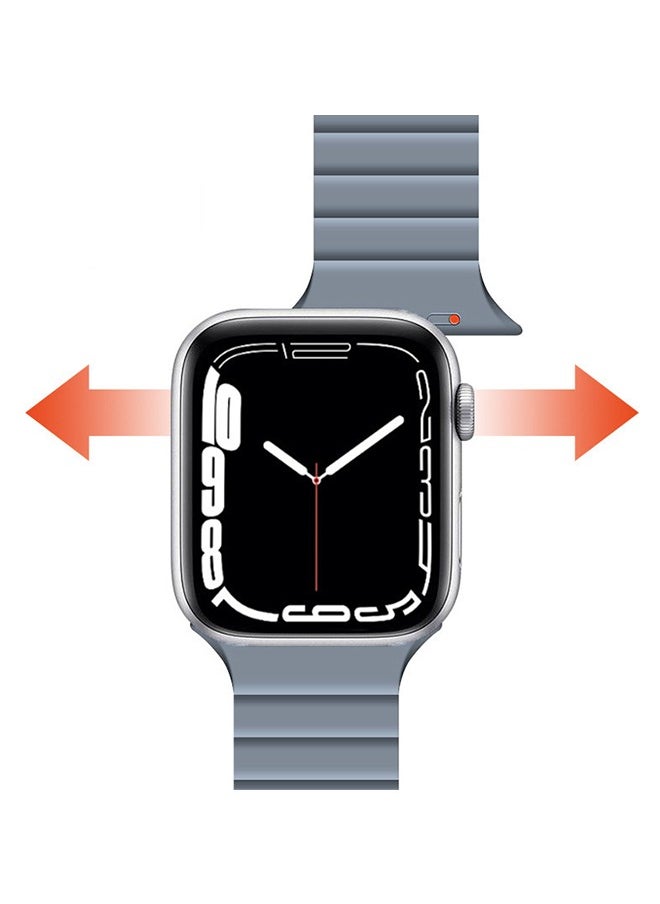Ocean - Suitable for Apple Watch Strap 41mm 40mm 38mm Waterproof Soft Silicone Integrated Double Side Magnetic Sports Strap Compatible with iWatch Series 8/7/6/5/4/3/2/1/SE (Grey/Black) - Image 1