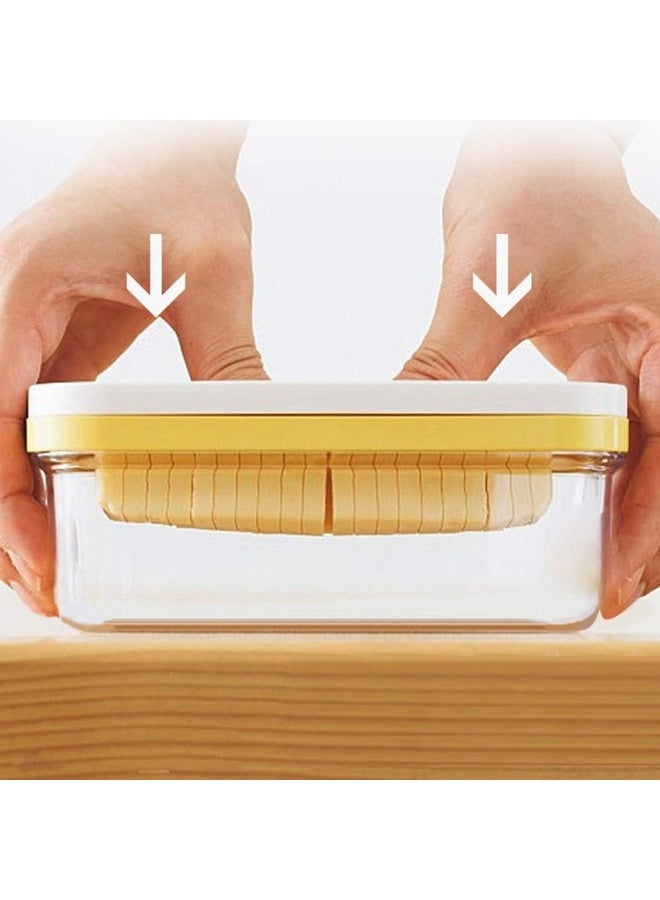 Butter Dish With Lid, Plastic Rectangle Keeper Cutter For Easy Cutting And Storage, Container Box Case Countertop Or Fridge - Image 3