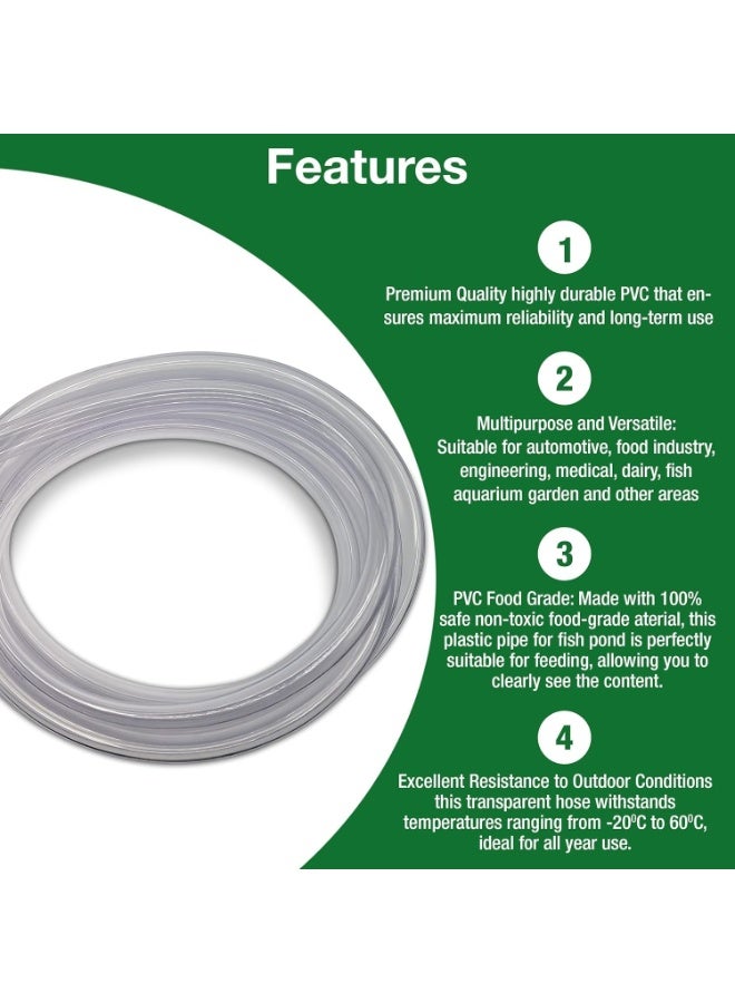 Emerald Flexible Hose Pipe – 25 Metres Clear PVC Food Grade Clear Plastic Tube for Fish Food, Engineering, Food Industry – Multipurpose PVC Pipe. - Image 3