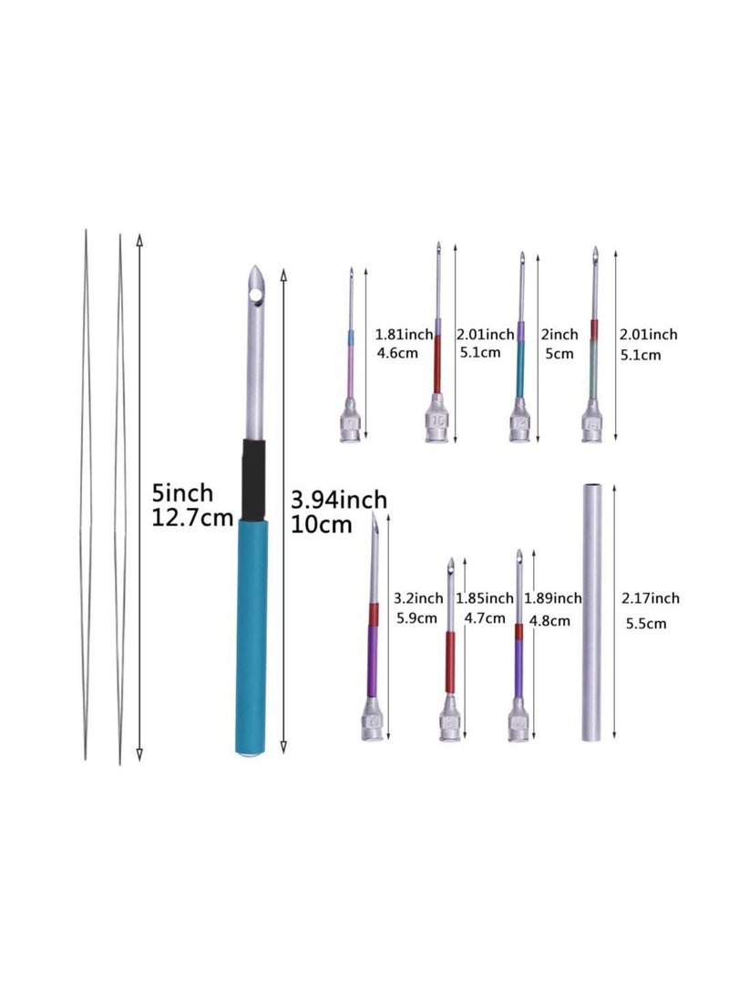 Punch Needle Set, 15 Pcs Embroidery Stitching Poking Cross Stitch Tools Knitting Art Handmaking Sewing Needles with 4 Colors Thread - Image 2