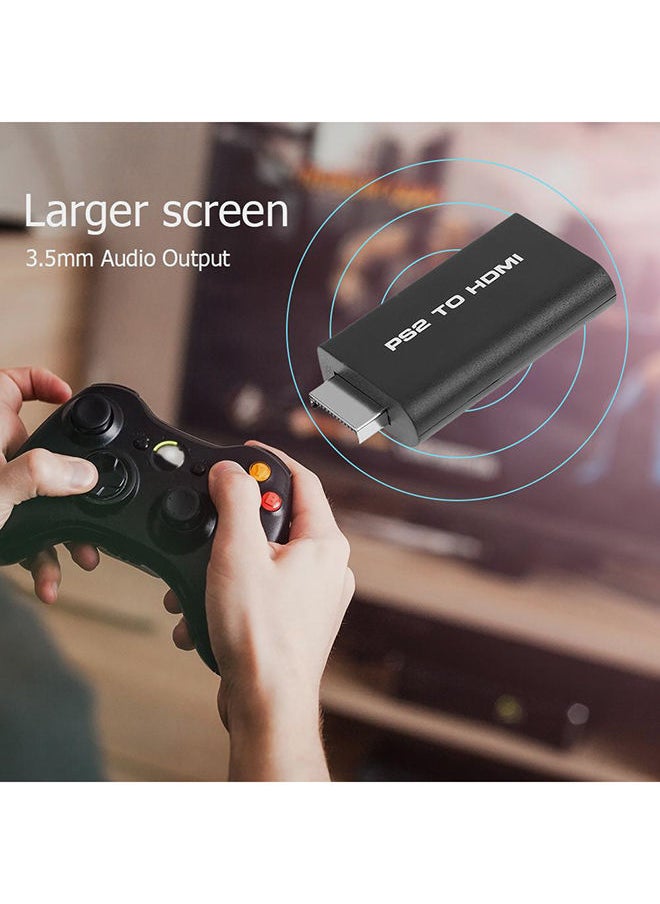 NIBEMINENT - PS2 To HDMI Audio Video Converter Adapter Connector Black - Image 1