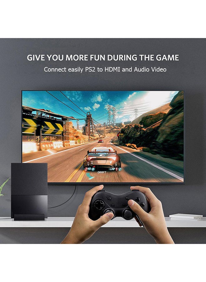 NIBEMINENT - PS2 To HDMI Audio Video Converter Adapter Connector Black - Image 1