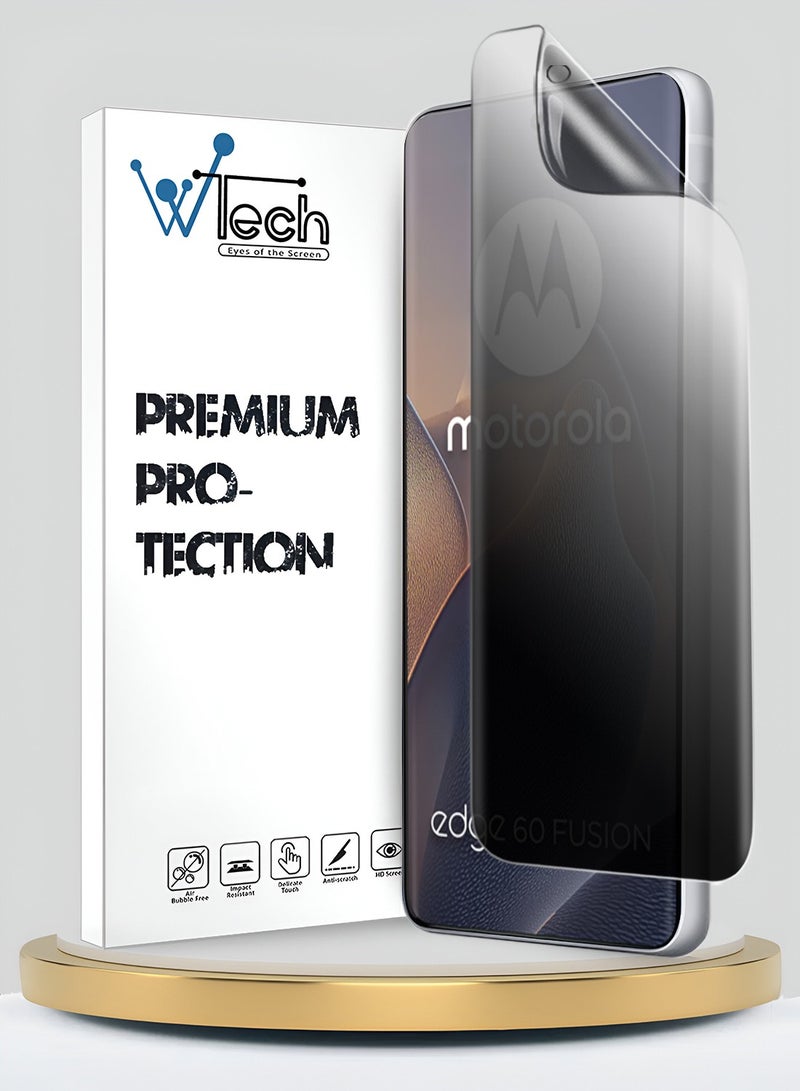 Wtech Motorola Edge 60 / Motorola Edge 60 Fusion 5G 2025 Premium Hydrogel Anti Spy / Anti Privacy Film Thin and Flexible Screen Protector (MSHFMP) - Clear - Image 1