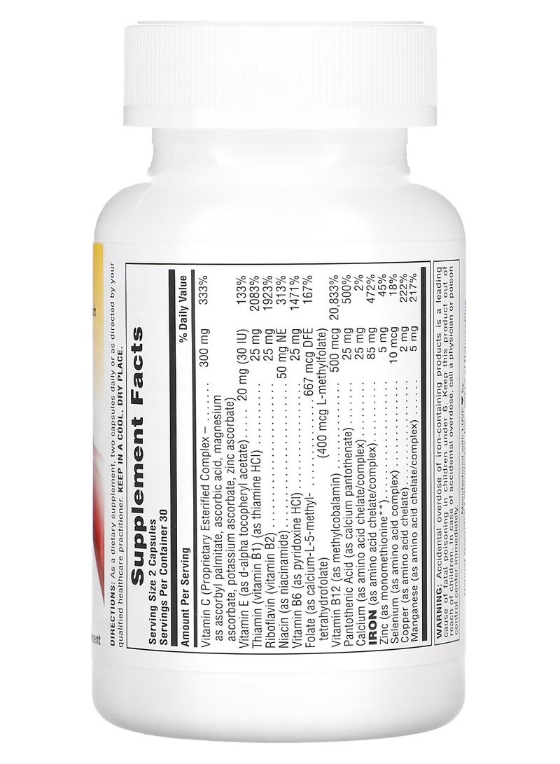 Nature's Plus Hema-Plex Iron, Healthy Red Blood Cells, 60 Fast-Acting Capsules - Image 2