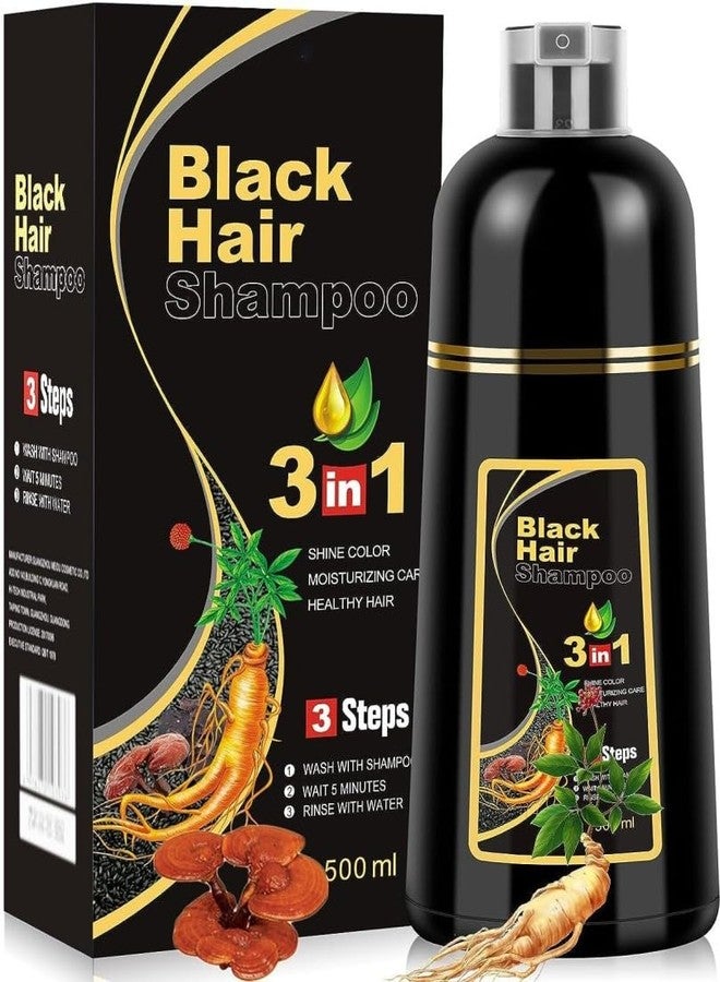 Afflano Herbal 3 in 1 Hair Dye Instant Black Hair Shampoo for Women & Men 500ML - Image 1