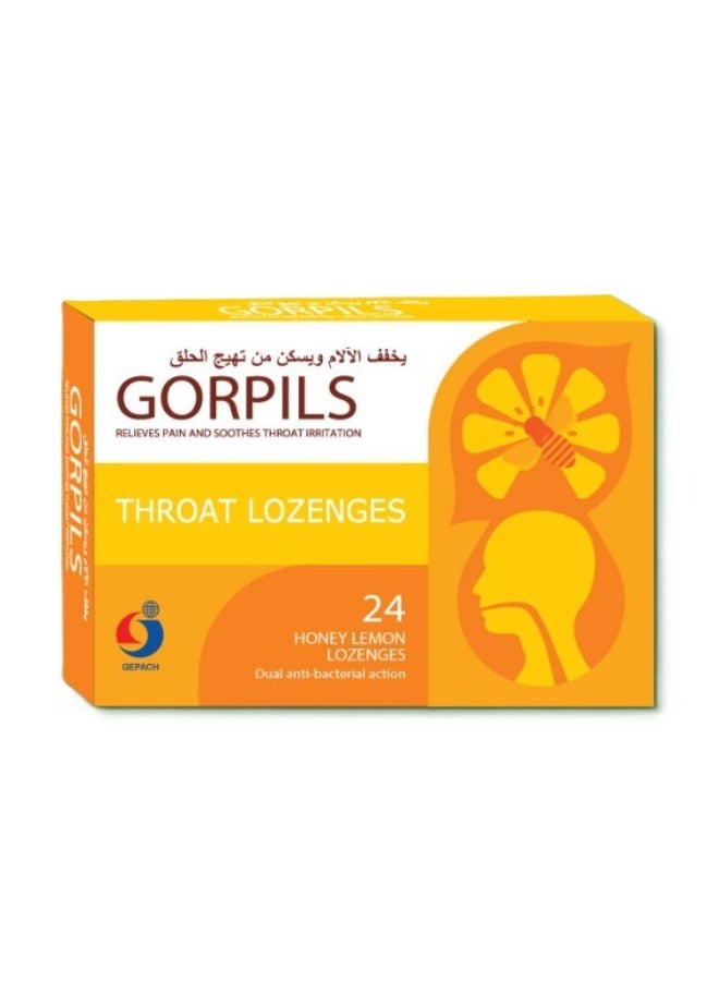 Gorpils Honey Lemon Lozenges 24’s – Soothing Throat Relief Drops