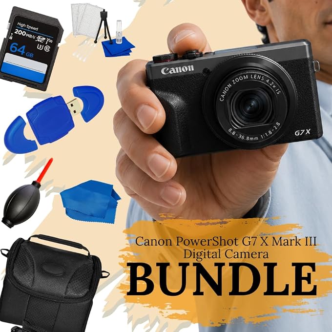 Canon PowerShot G7 X Mark III Digital Camera (30th Anniversary Graphite Limited Edition) Bundle with 64GB Extreme PRO 2, Gadget Bag & Many More Accessories (Renewed) - Image 2