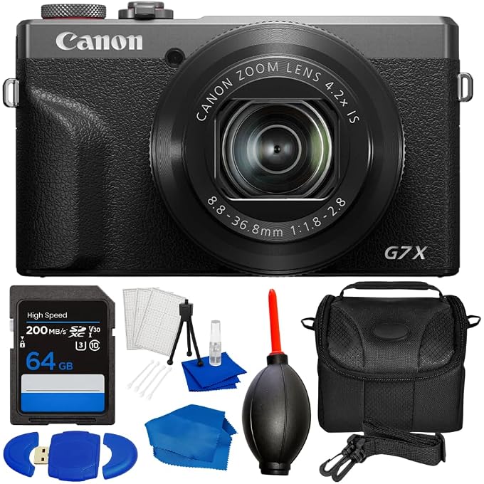 Canon PowerShot G7 X Mark III Digital Camera (30th Anniversary Graphite Limited Edition) Bundle with 64GB Extreme PRO 2, Gadget Bag & Many More Accessories (Renewed) - Image 1