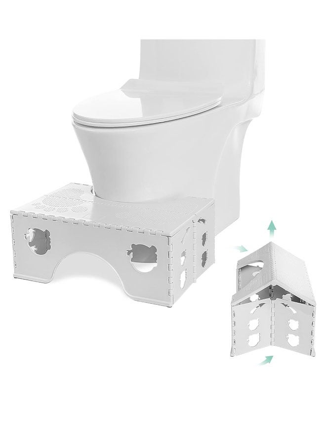 مرحاض قابل للطي، تصميم فريد للطي، براز صغير وعريض القوائم، أقدام مضادة للانزلاق، يعمل على تخفيف الإمساك بشكل فعال، براز القرفصاء سهل التخزين (رمادي) - Image 1